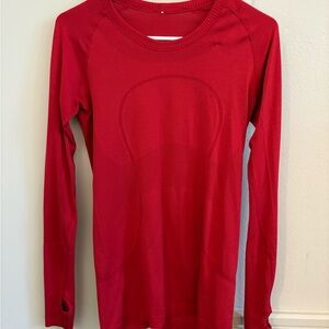lululemon athletica Red Long Sleeve Top